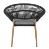 Cyril - Outdoor Wicker Papasan Style Dining Chair (Set of 2) - Dark Gray / Teak - Image 6