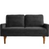 Loveseat Sofa, European Style With Sleek Design, Modern & Vintage Flair, Upholstered 2 Seater Couch - Black - Image 9