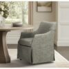 London - Upholstered Skirted Dining Arm Chair With Hidden Casters - Gray - Image 8