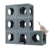 Outdoor Cat House With Shelves And Weather Protection, Removable Wood Boxes - Gray - Image 7