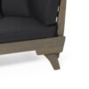 Outdoor Patio Daybed Sofa, 3 Seat Sofa With Foldable Arm 4 Back Pillows - Gray / Black - Image 15