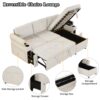 Convertible L Shaped Sofa Couch With Storage, Cup Holders, USB Ports - Beige - Image 7
