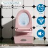 Fan Shaped Design 1 Piece Toilet With Elongated Bowl And Soft Close Seat, Dual Flush 1.1 / 1.6 Gpf - Pink Flower - Image 13