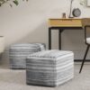 Carina - Square Woven Pouf - Black White - Image 6