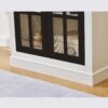 Rustic Style Display Cabinet With Glass Doors For Collectibles - Black / Cream White - Image 12
