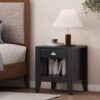 Cleary - Contemporary Wood Nightstand With Drawer - Black - Image 2