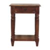 Turned Legs 1 Drawer Side Table - Brown - Image 12