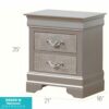 Lorana - Modern Nightstand - Silver Champagne - Image 6