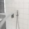 Dual Shower Head System With Rough In Valve, 10" Square Design - Brushed Nickel - Image 4