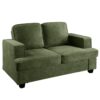 Modern Loveseat, Comfortable 2 Seater Couch With Deep Seating And High Density Foam, Loose Back Cushions, Wide Arms - Green - Image 3