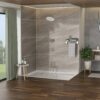 10" Round Rain Shower Head System With Waterfall Tub Spout, Wall Mounted, Stainless Steel - Brushed Nickel - Image 4