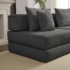Oversized Upholstered Sectional Sofa Couch Set, Modular L Shaped Floor Sofa Set With 6 Pillows For Living Rooms - Dark Gray - Image 23
