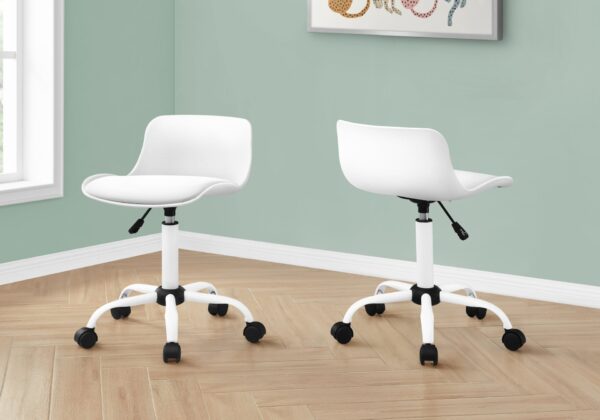 Office Chair, Adjustable Height, Swivel, Ergonomic, Contemporary And Modern - White