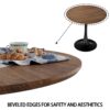 Mid Century Modern Walnut Round Dining Table With Top & Pedestal Base - Walnut / Black - Image 12