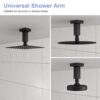 Ceiling Mounted Shower Arm With Flange - Matte Black - Image 6