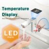 Smart LED Bathroom Faucet, Digital Temperature Display, Pull Down Sprayer - Chrome - Image 7