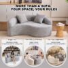Tai Chi - Curved Dual Depth Loveseat, Full Compression Sponge Sofa - Light Gray - Image 4