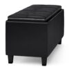 Avalon - Tray Storage Ottoman With Lift Up Lids - Midnight Black - Image 5