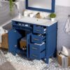Bathroom Vanity With Sink, Soft Close Doors, Construction - Blue - Image 7