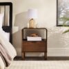 Modern Minimalist Curved Top Nightstand - Brown - Image 3