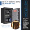 2.02 Cubic Ft Biometric Keypad Fire Resistant Safe - Black - Image 13