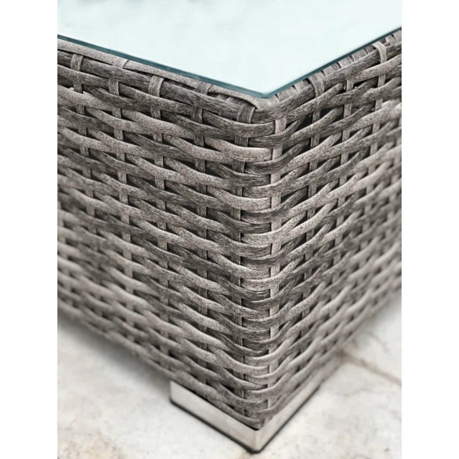 6 Person Wicker Seating Group With Premium Cushions - Gray Mix - Image 6