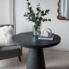 Round Dining Table With Pedestal Base - Black - Image 2