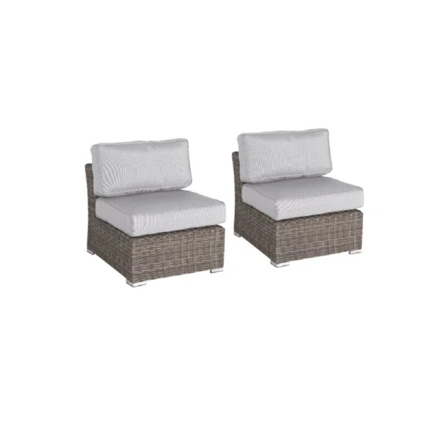 Outdoor Wicker Patio Sofa Quick Setup Pre Assembled Patio Furniture - Gray Mix - Image 5