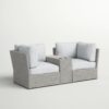 Patio Wicker Sofa Seating Group With Cushions, Weather Resistant - Gray Mix - Image 5