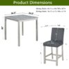 5 Pieces Counter Height Table Set, Wooden Kitchen Table Set With Square Table And 4 Upholstered Chairs - Silver Gray - Image 3