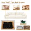 Plush Corduroy 4 Seat Sofa, Modern Comfy Upholstered Sofa Cloud Couch, Deep Seat Couches With Soft Pillows And Movable Ottoman, Convertible Sofa Lounge Chair, For Living Room, Apartment, Office - Beige - Image 14