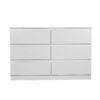 Modern 6 Drawer Dresser With Spacious Countertop And Concealed Handles, Storage Cabinet For Bedroom And Living Room - White - Image 15
