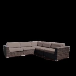 Ana - Outdoor Sectional Sofa With Cushions - Brown