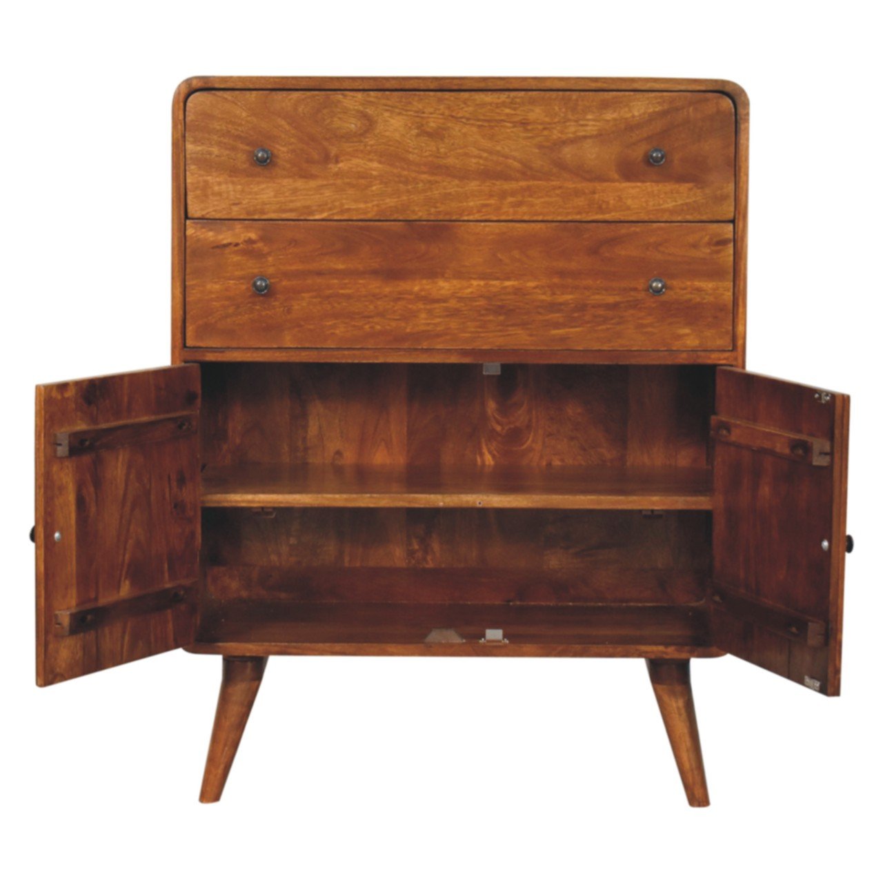 Curved Nordic Charm Cabinet - Brown - Image 7