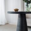 Round Dining Table With Pedestal Base - Black - Image 8