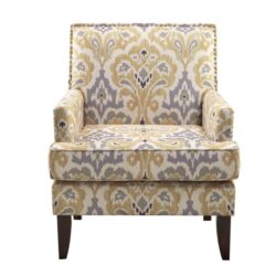 Colton - Track Arm Club Chair With Nailhead Trim - Gray Multi