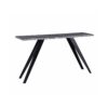 Acacia Wood And Metal Console Table, Live Edge, Angled Legs, Modern Living Room Furniture - Gray / Black - Image 5