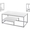 Table Set, Coffee, End, Side, Accent, Living Room, Contemporary & Modern (Set of 3) - White - Image 5