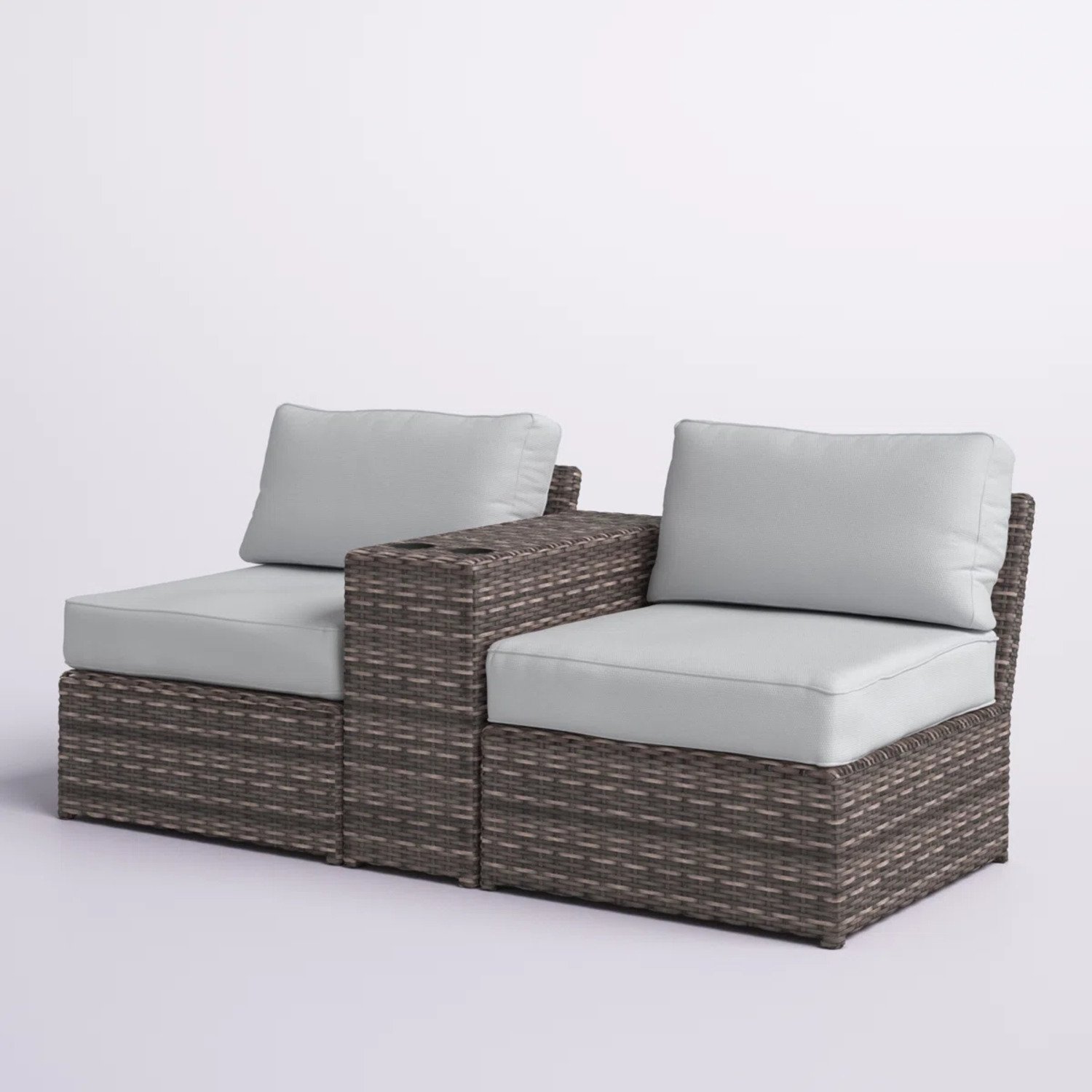 2 Person Seating Set & Cushions - Brown / Gray - Image 6