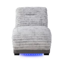 Denise - Accent Chaise With USB Port - Gray / Nickel