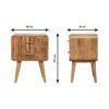 T Bar Ridged Nightstand - Oak - Image 9