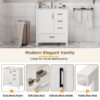 30" Bathroom Vanity With Sink Set, Storage Cabinet, Soft Close Drawers & Removable Tray - White - Image 6