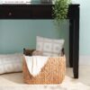 Rectangular Multi Purpose Water Hyacinth Woven Wicker Baskets With Handles - Natural / Brown - Image 4