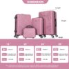 4 Piece Lightweight Suitcase, 14" Makeup Box, Aircraft Wheels (14/20/24/28) - Pink - Image 3