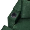 Single Sofa Couch With Storage Space, Movable Ottoman, USB Ports, Cup Holders, Phone Holder - Green - Image 19