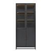 Modern Style Tall Steel Display Cabinet With Double Glass Doors, LED Lights, 3 Sided Glass For Collectibles - Black - Image 8
