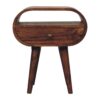 Circular Bedside Table With Open Slot - Caramel - Image 2