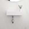Modern Ceramic Rectangle Wall Mount Bathroom Sink With Single Faucet Hole - White - Image 4
