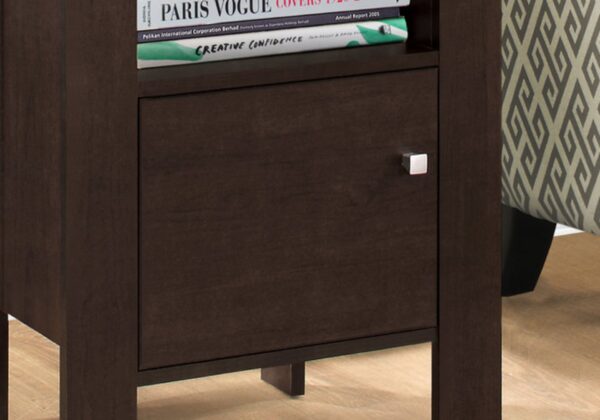 Accent Nightstand Side Table, Storage, Transitional - Espresso