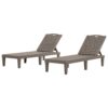 2 Piece Outdoor Chaise Lounges With Adjustable Backrest In Light Polypropylene Resin - Light Brown - Image 6